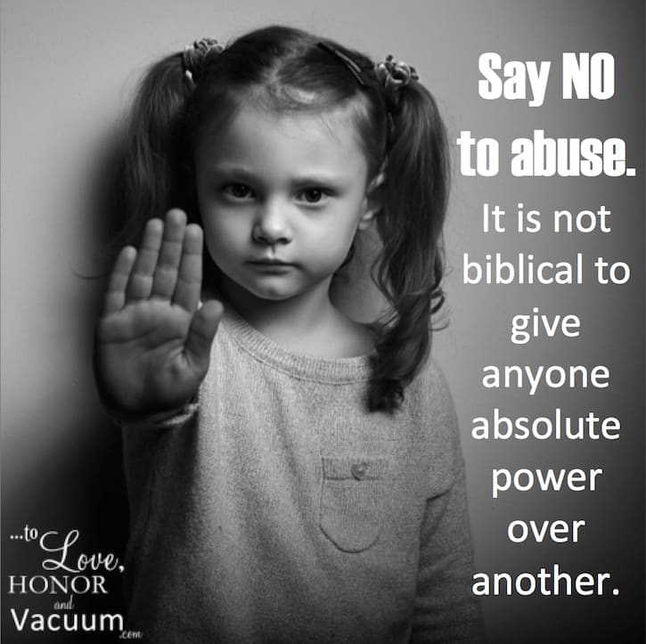 We will not end abuse until we end power structures which give husbands, elders, pastors, or churches power over others.