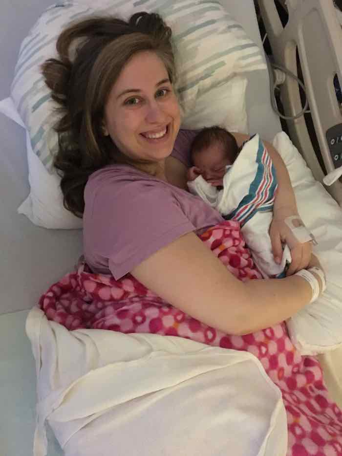 Rebecca with her baby