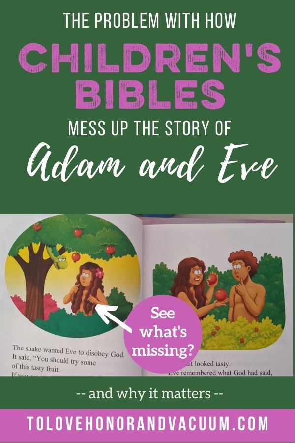 Adam being left out of the story of the fall in Children's Bibles