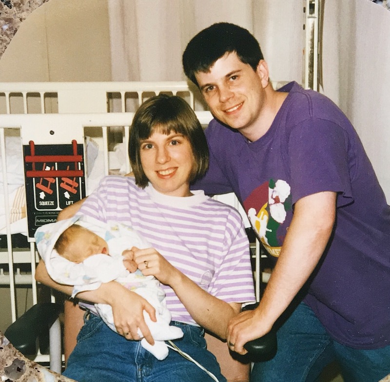 Sheila and Keith holding Christopher the night before his surgery