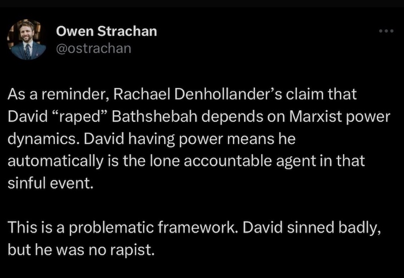 Owen Strachan believes David didn't rape Bathsheba